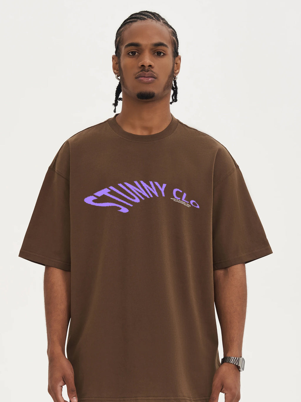 ITALIC TEE BLACK/PURPLE