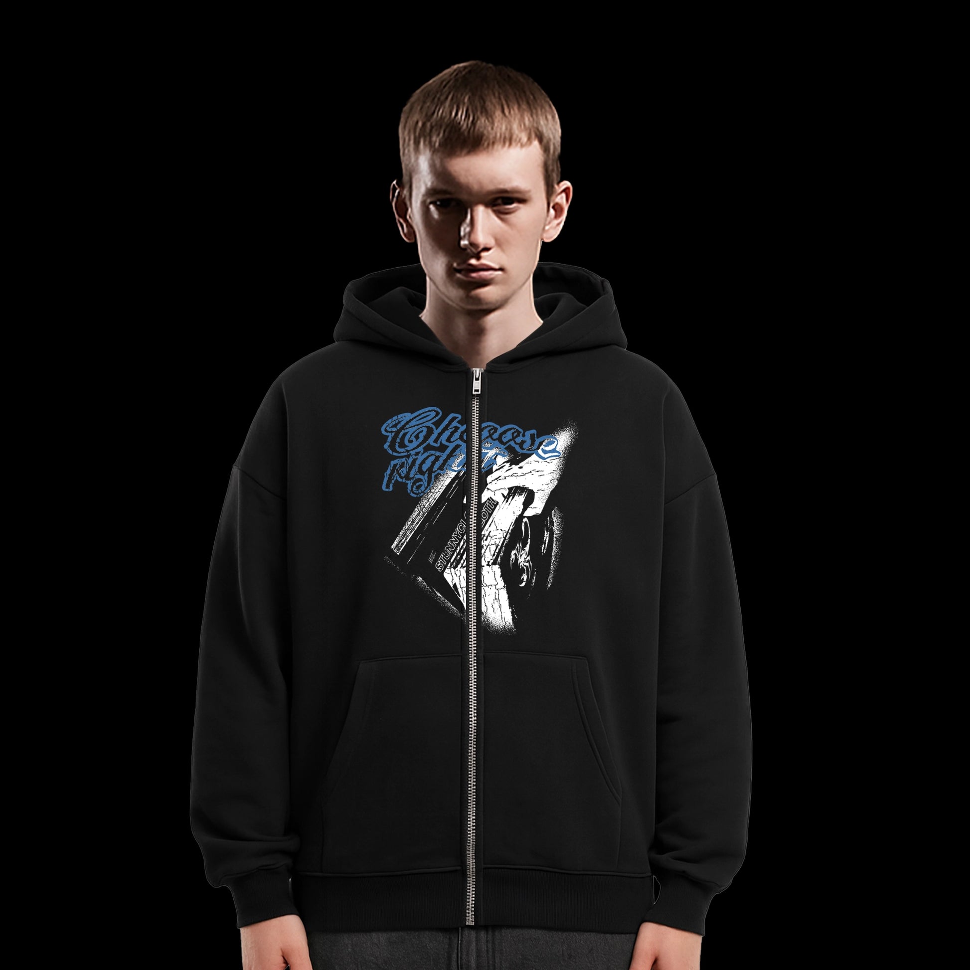 Herren Oversize Zipper Hoodie choose right