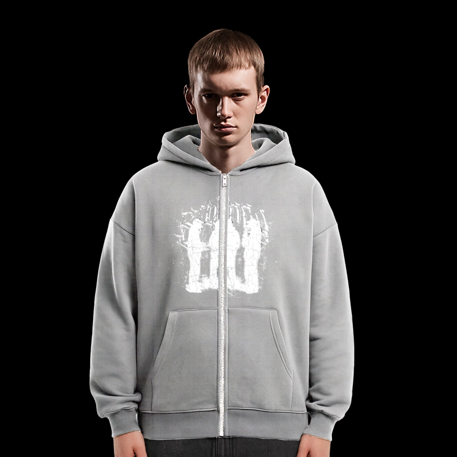 GANG CIRCLE ZIP-HOODIE GREY