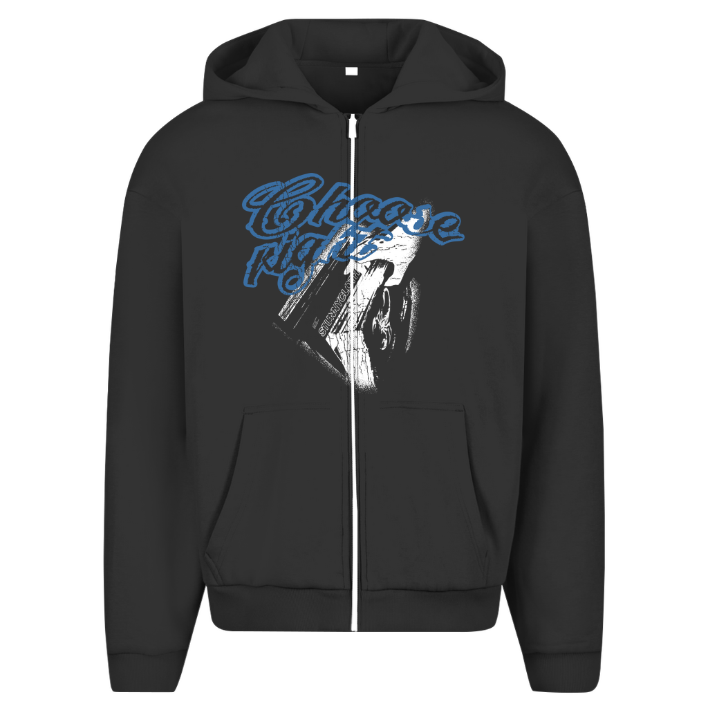 Herren Oversize Zipper Hoodie choose right