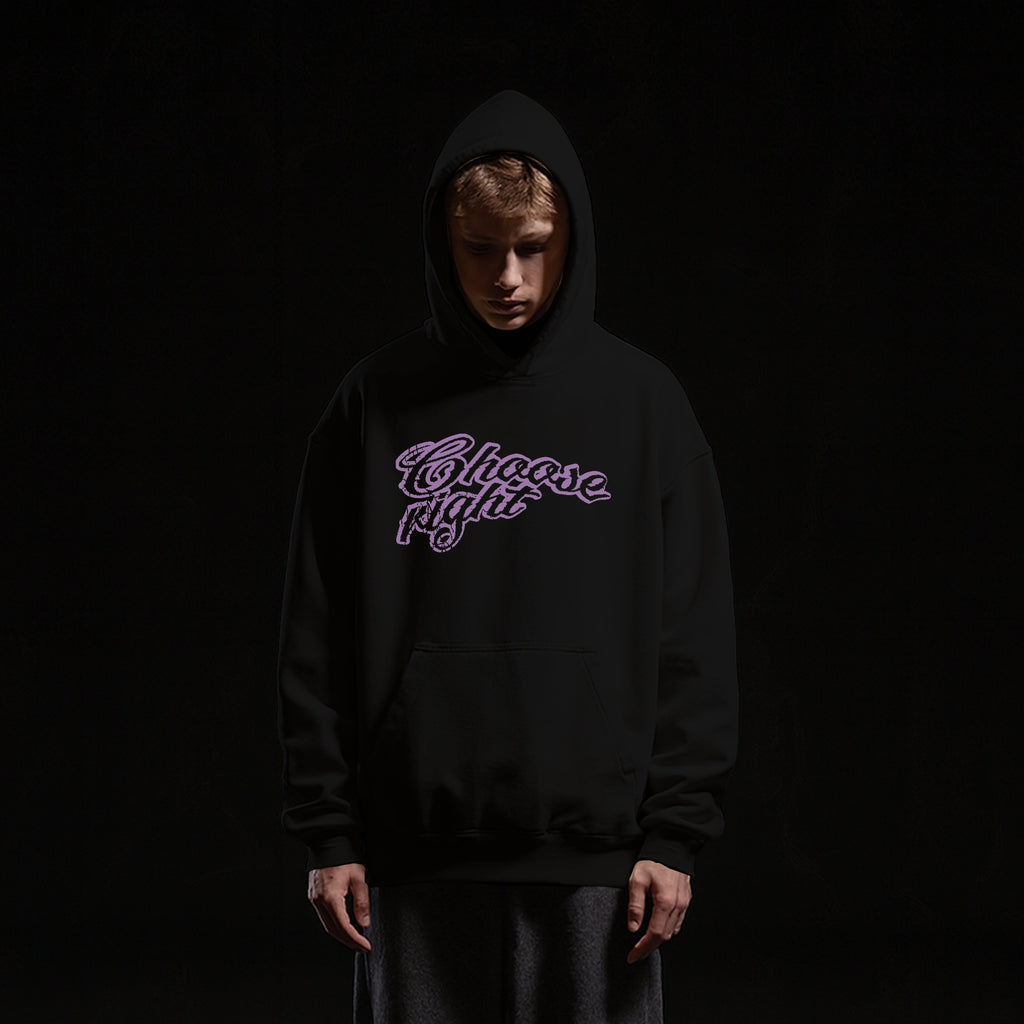 CHOOSE RIGHT BLACK PURPLE HOODIE